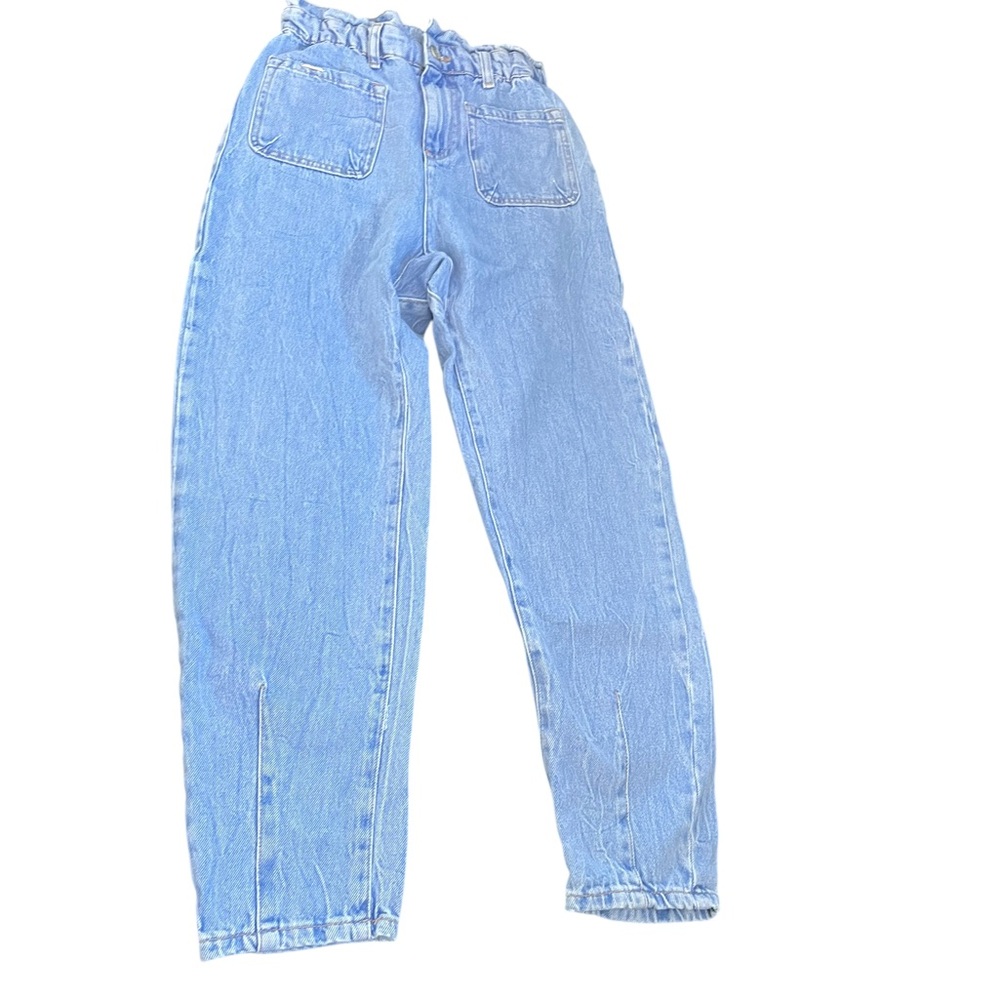 Zara Denim Paperbag Waist Jeans EUR 32 US 0 - High Rise Light Wash - Picture 8 of 11